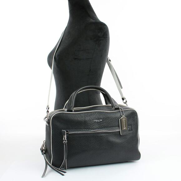 Coach Black Leather Satchel Bag - Picture 2 of 8